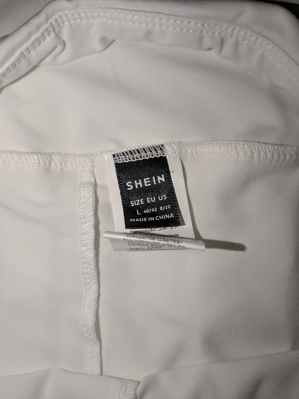 White Pleated Skater Skirt with Black Hem Stripes - Picture 3 of 4
